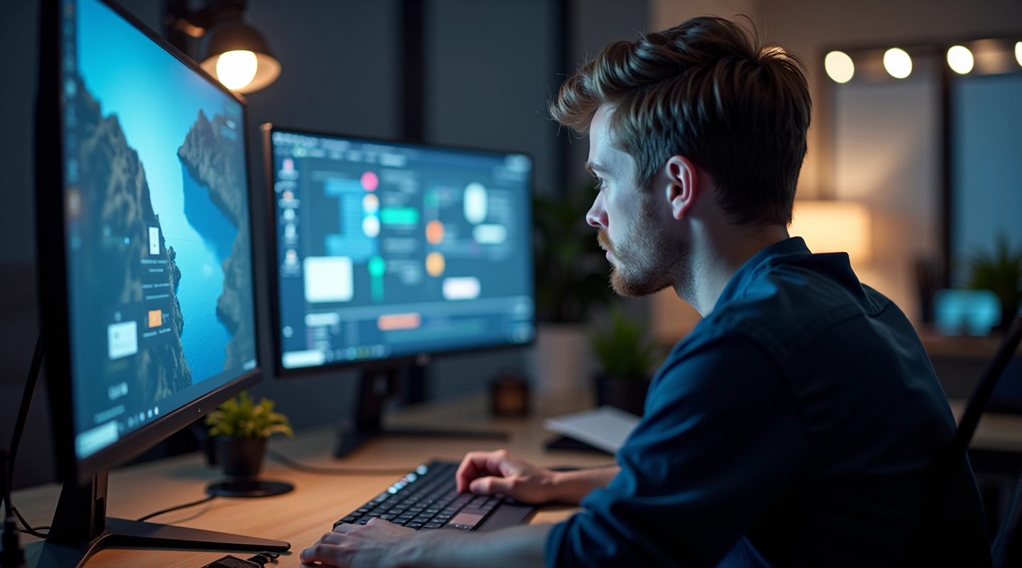 Animix Studio UAB kreativo darbo erdvė su animacijomis ekrane